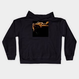 Liquid Flowing Gold  - Digital Liquid Paint Swirls Kids Hoodie